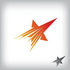 Best star movement logo. Unique design identity. Geometric success flat logo template.