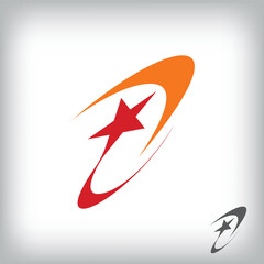 Best star rotation logo. Unique design identity. Geometric success flat logo template.