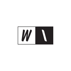 Unique Simple Bold WI Monogram Logo Design Alphabet Initial Alphabet Vector
