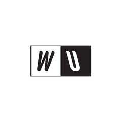 Unique Simple Bold WU Monogram Logo Design Alphabet Initial Alphabet Vector