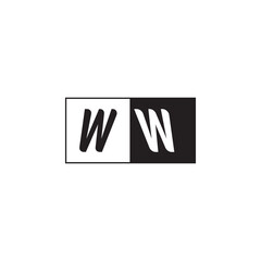 Unique Simple Bold WW Monogram Logo Design Alphabet Initial Alphabet Vector