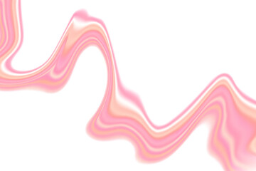 Fluid pink neon glowing futuristic flowing wave form, iridescent striped holographic liquid splash isolated PNG design element, transparent background. Dream glow abstract geometric shape.