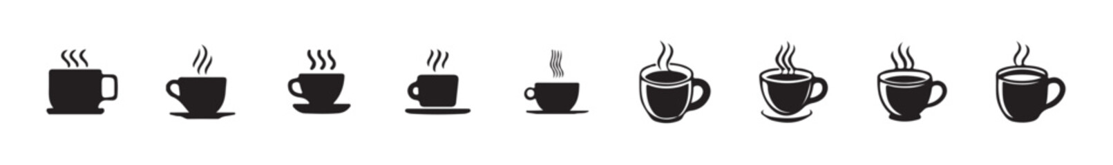 Realistic Cup and Steam Icon Pack, Isolated Cup and Mug Vector Symbols, vector illustration eps 10.
