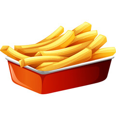 French Fries Art Illustration with Transparent Background