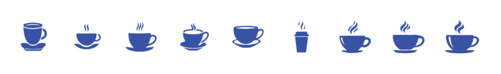Set of cups silhouette, coffee cup icon sign vector illustration eps 10.