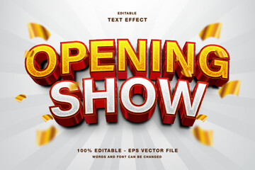 Opening Show 3D Editable Text Effect Template Style Premium