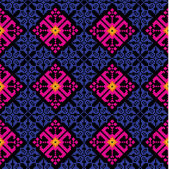 Pixel style fabric pattern, pink and navy blue, seamless, suitable for printing fabric patterns or others.