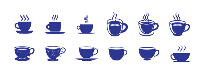 Warm Beverage Cup Vector Collection, Flat Design Coffee Cup Icons Collection, vector illustration eps 10.