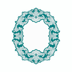 blue round frame