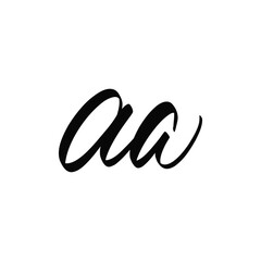 Initial Letter Logo Brush Calligraphy Style aa