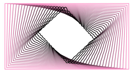 Abstract pink line pattern for frame with a white background