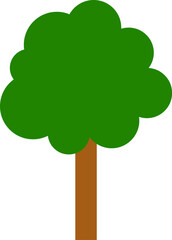 Green tree icon on isolated white background