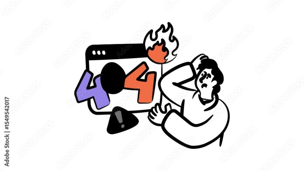 Poster 404 error animation mp4 file