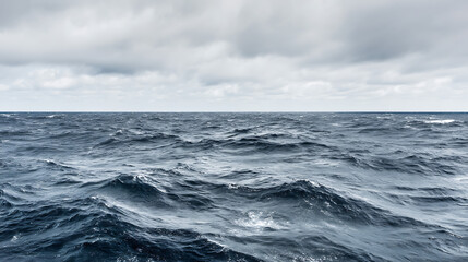 Fototapeta premium Choppy ocean under an overcast sky