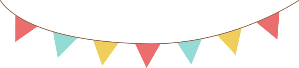 Colorful Festive Bunting Banner on White Background