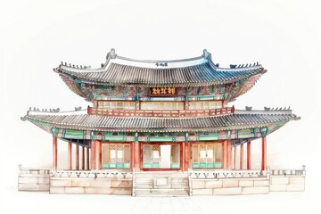 Obraz premium Palace architecture illustration building.