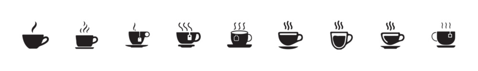 Cup cofee icon. Silhouette tea cup symbol, cup a coffee icon silhouetee. vector illustration eps 10.