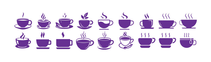 Cup cofee icon. Silhouette tea cup symbol, cup a coffee icon silhouetee. vector illustration eps 10.