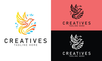 Peaceful Bird Logo in Minimal Design for Wellness and Spiritual Brands
