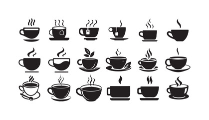  Hot cafe coffee or caffeine drink flat vector icon for food apps and websites, coffee cup icon sign, vector illustration eps 10.