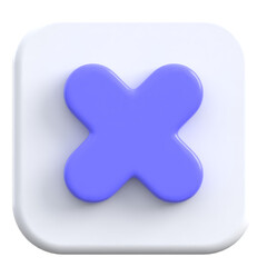 Obraz premium 3D Purple X on White – File Rejected Icon