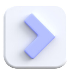 3D Right Arrow in White Circle – Navigation Button