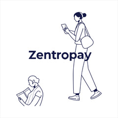 Modern Travel and Digital Payment Concept with Zentropay Logo.