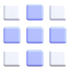 3D 3x3 Square Tiles in Circle – Content Grid Icon