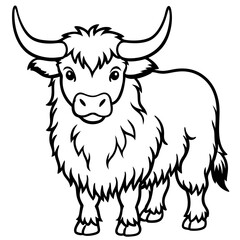 Himalayan Yak Line Art Graphic