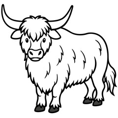Himalayan Yak Line Art Graphic