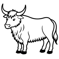 Himalayan Yak Line Art Graphic