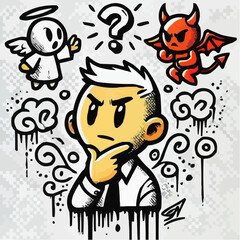 digital art of the battle between good and evil in the human mind 1
