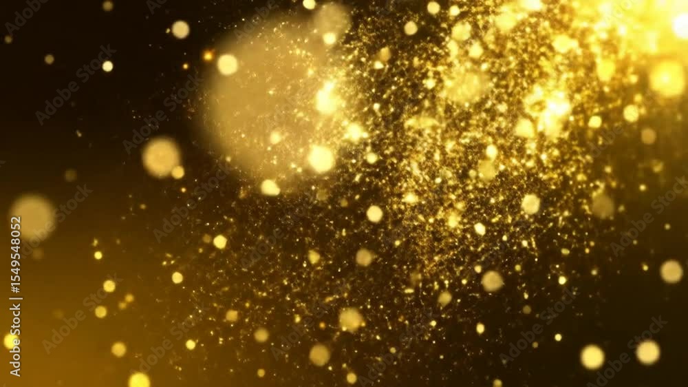 Aufkleber golden glittering particles background with sparkling effect and bokeh lights