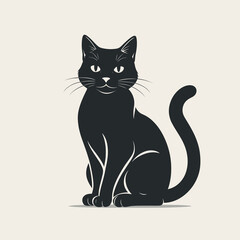 Black cat silhouette graphic design