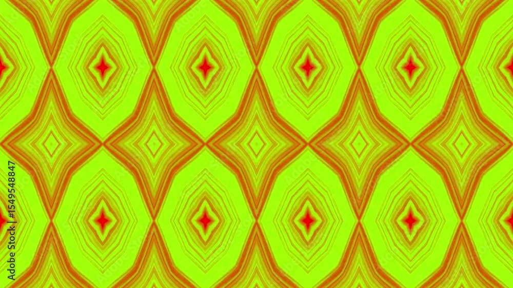 Aufkleber vibrant geometric pattern loop in red and green colors with artistic symmetry