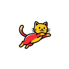 Cartoon cat jumping illustration