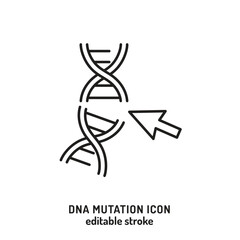 DNA mutation icon. Editable vector illustration of damaged DNA strand.