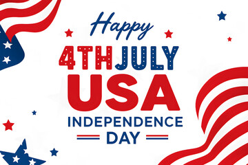 Happy fourth of july independence day with american flag design