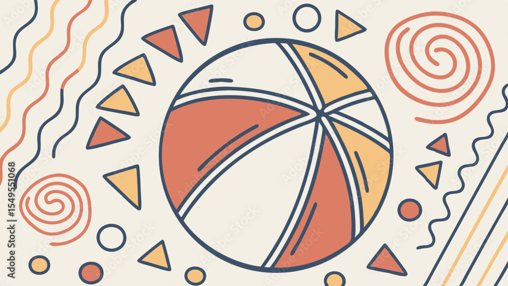 Fototapete generated ai art abstract beach ball pattern with colorful geometric shapes