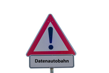 Datenautobahn Schild freigestellt