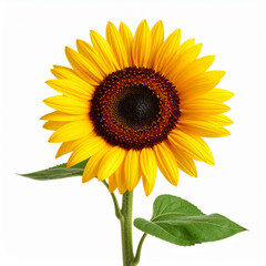 Fototapeta premium a single, vibrant bloom is presented against a stark background. the flower features a large, dark center encircled by shades of brown and red. golden petals radiate outward, forming a sunny corona