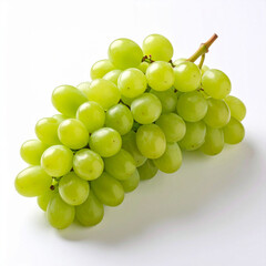 a bunch of green fruit rests against a solid background. the collection of fruits have a translucent appearance and are clustered together. from the mass of fruit, a small stem extends upwards