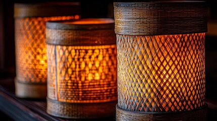 Twilight ambiance captured with glowing paper lanterns close-up showing intricate craftsmanship and soft illumination