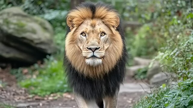 Majestic lion in a natural habitat.