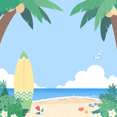 beach with palm trees
