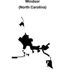 Windsor (North Carolina) blank outline map