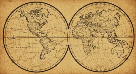 Vintage Old Map Texture Background Faded Ink Soft Cracked Paper