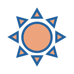 シンプルな太陽のアイコン（カラー）