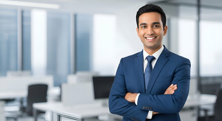 Obraz premium Business Professional in Suit in Office Environment