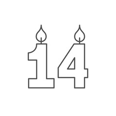 Birthday candles line outline icon